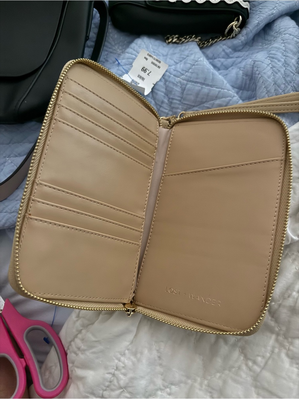 Lost + Wander Taupe Zip-Around Wristlet Wallet